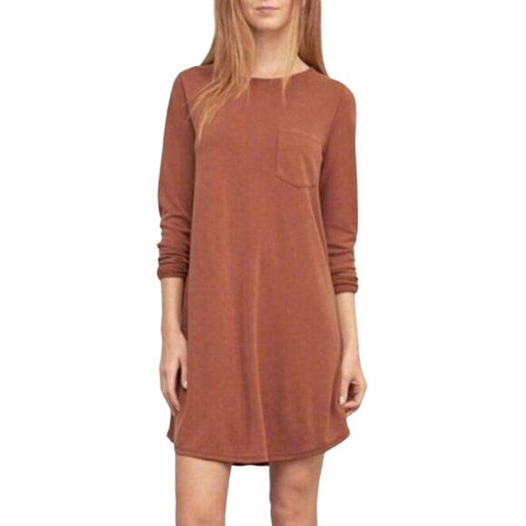 Abercrombie & Fitch Long Sleeve Shirt Dress Winter Dress Size Small Tan / Brown - Picture 1 of 12